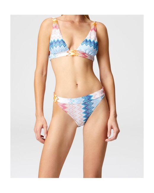 Missoni Blue Herringbone Pattern Bikini