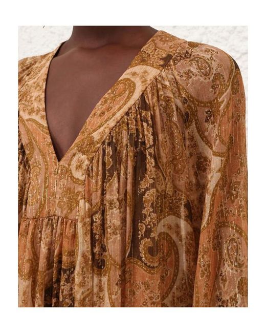 Zimmermann Brown Carousel Batwing Top