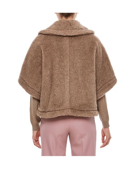 Max Mara Brown Teddy Short-Sleeve Cropped Jacket