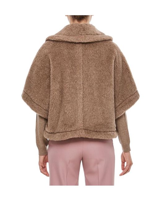 Max Mara Brown Teddy Short-Sleeve Cropped Jacket
