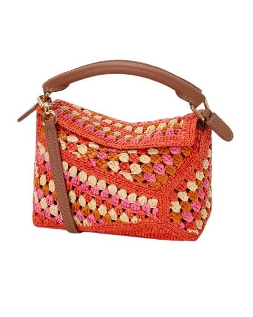 Loewe Red Mini Puzzle Edge Bag