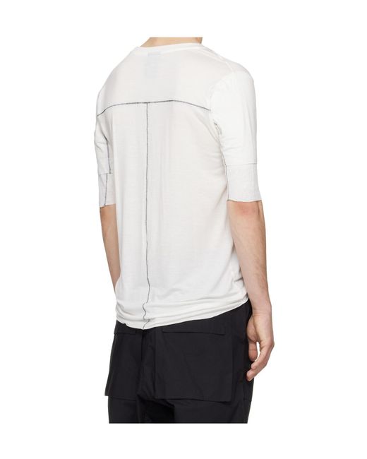 Thom Krom White Worked Stitching T-Shirt for men