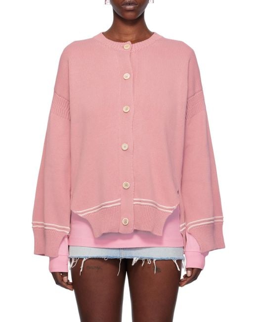 Marni Pink Buttoned Oversized-Fit Cardigan