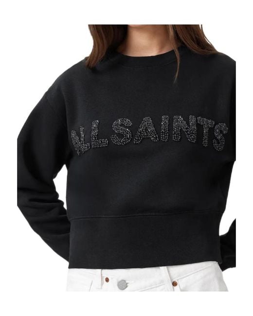 AllSaints Black Embellished Sweatshirt