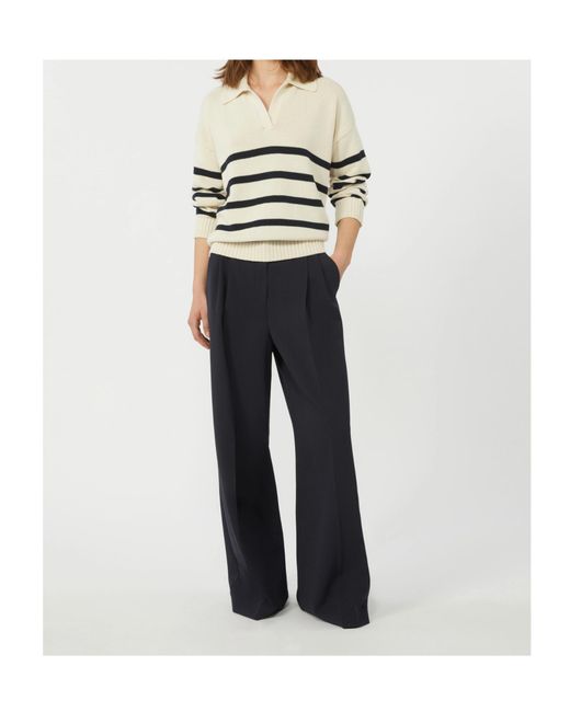 Weekend by Maxmara White Wkdpanfilo Striped Knitted Polo Top