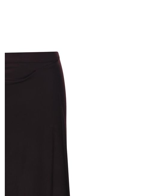 Victoria Beckham Black Pleated Midi Skirt