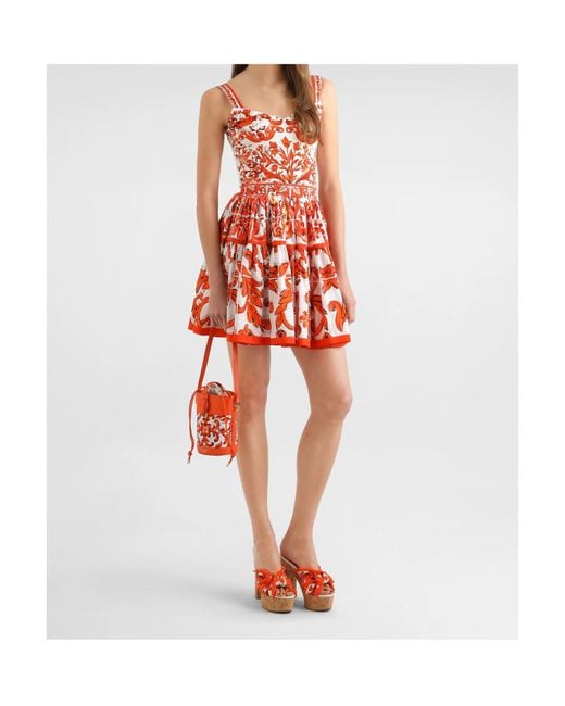 Dolce & Gabbana Red Silk-Blend Crop Top