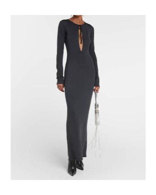 Magda Butrym Black Cutout Silk Maxi Dress