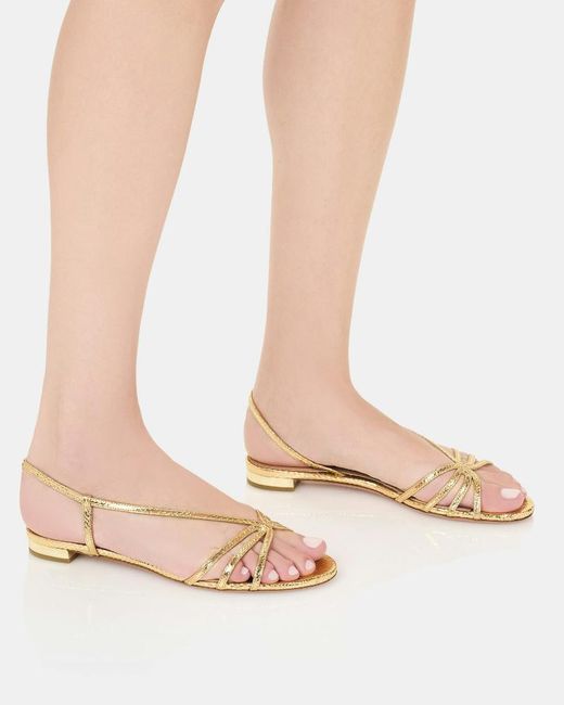 Aquazzura Metallic Talk To Me Strappy Sandals