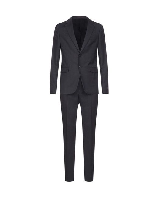 Prada Blue Single-Breasted Wool And Mohair Suit for men