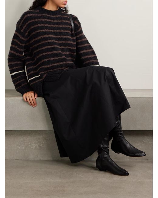Proenza Schouler Black Leonie Striped Wool Sweater