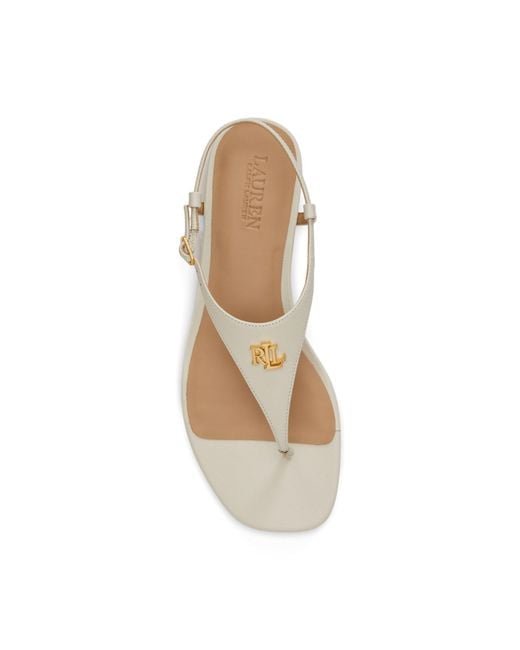 Ralph Lauren White Solid Color Flat Sandals
