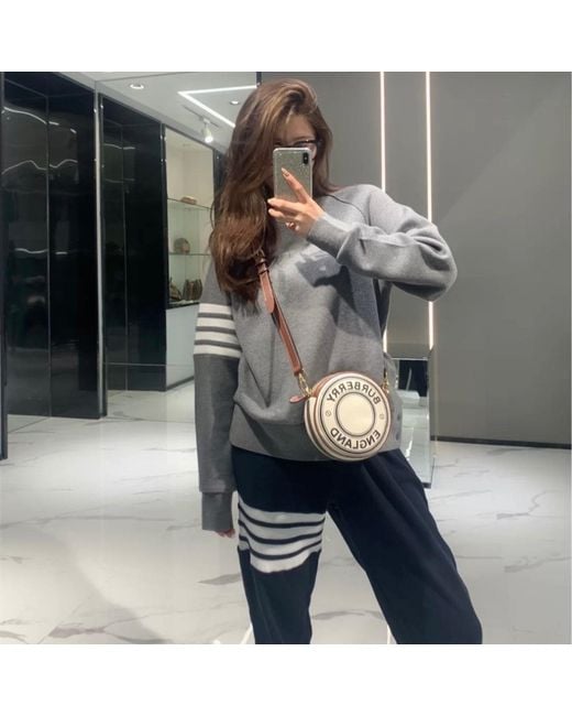 Burberry Metallic Louise Logo Print Shoulder Bag