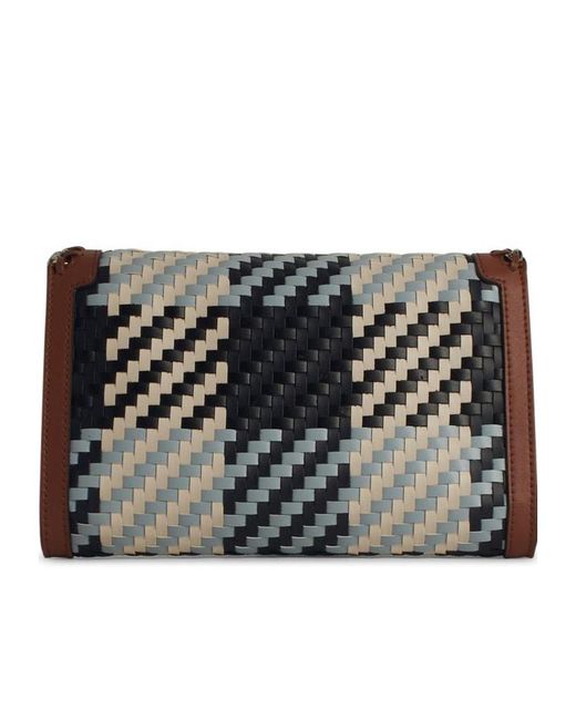 Stella McCartney Black Mini Checked Foldover Crossbody Bag