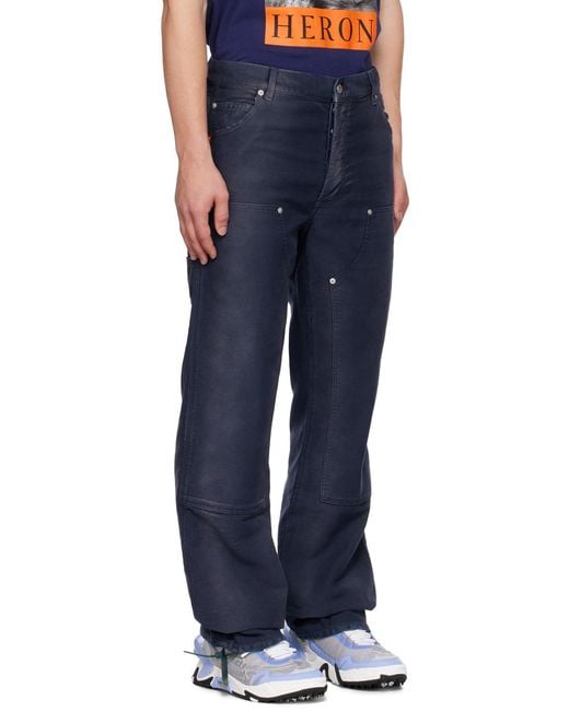Heron Preston Blue Carpenter Wide Leg Jeans for men
