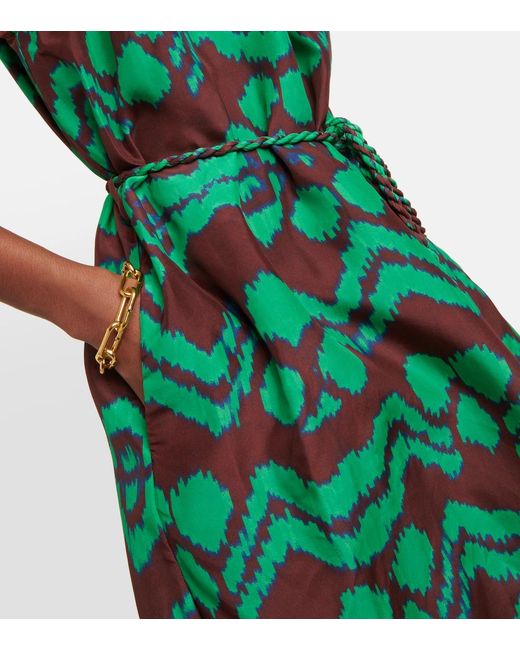 Ulla Johnson Green Printed Mid-Length Dress