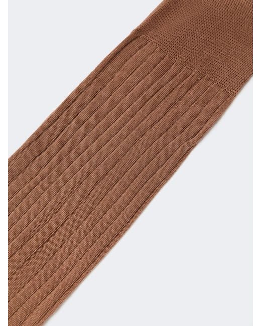 Max Mara White Ribbed Silk Socks