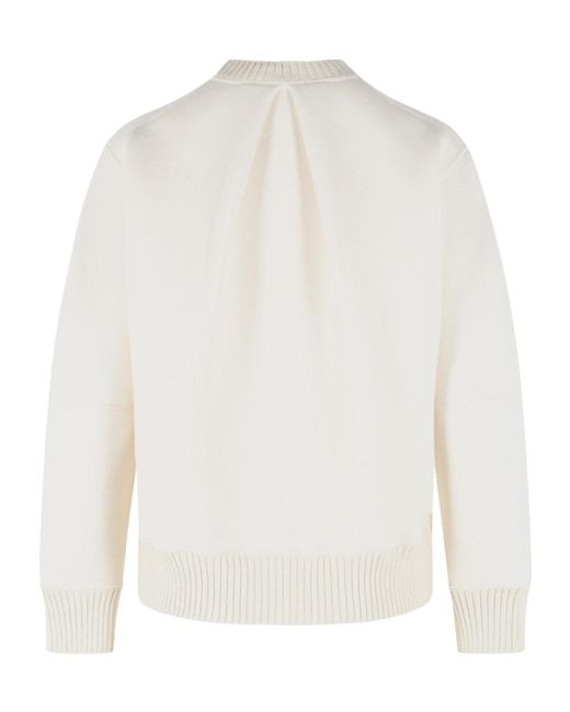Sacai White Crew-Neck Knit Top
