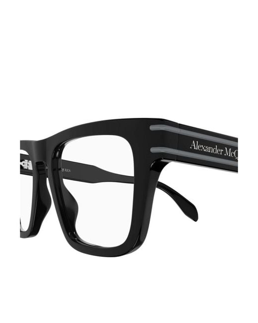 McQueen White Eyewear Squared Frame Glasses for men