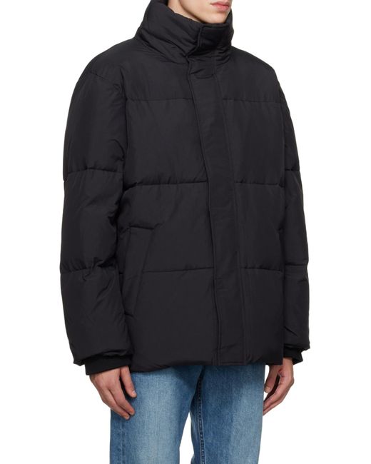 Etudes Studio Blue Polaris Logo-Patch High-Neck Padded Jacket