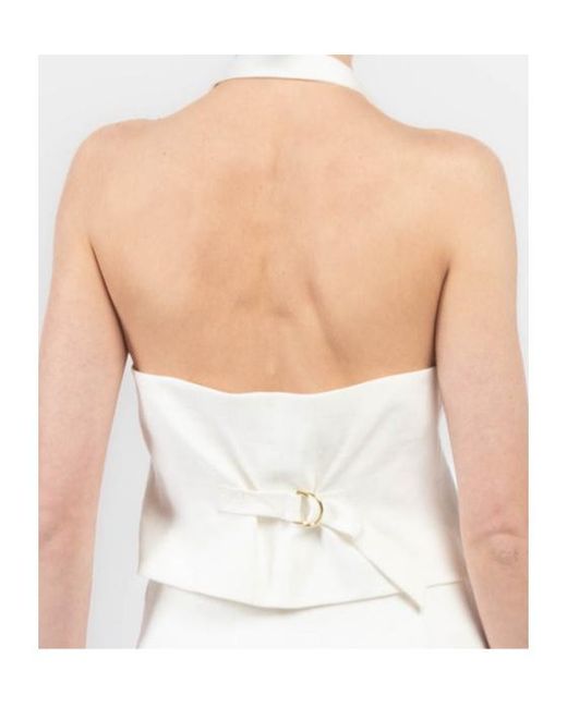 Veronica Beard White V-Neck Sleeveless Vest