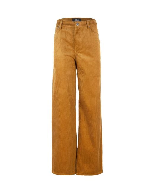 A.P.C. Natural Straight Leg Corduroy Pants