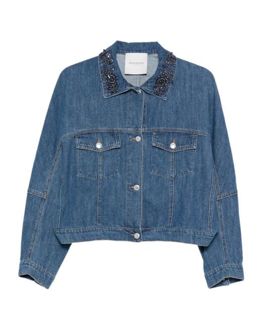 ERMANNO FIRENZE Blue Chest-Pocket Denim Jacket