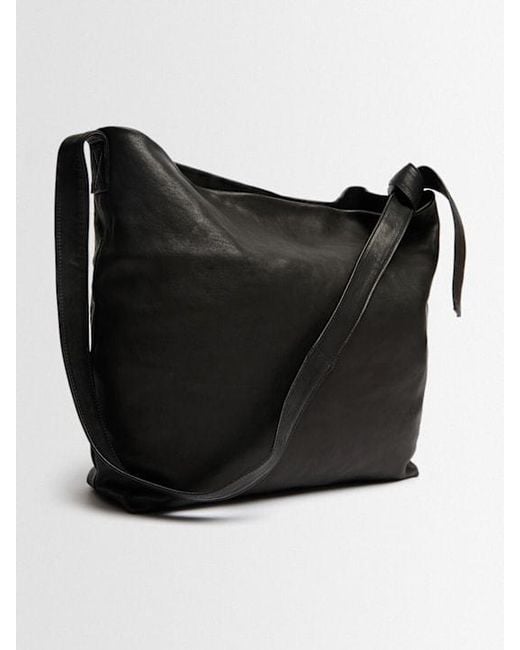 Ann Demeulemeester Black Simple Leather Shoulder Bag for men