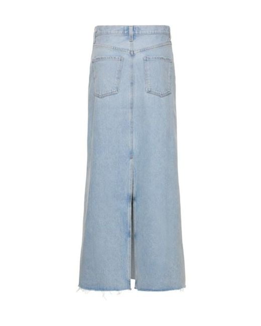 Agolde Blue Denim Skirt With Belt Loops