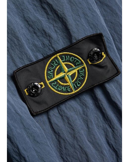 Stone Island Blue Warp Crinkled Nylon Jacket for men
