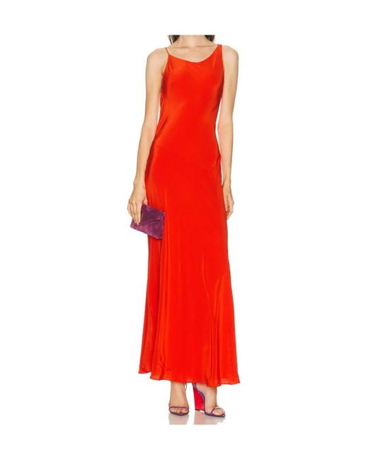 Staud Red Hollow-Out Dress