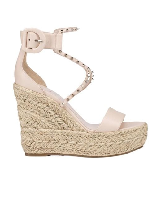 Christian Louboutin Metallic Chocazeppa Spikes Open Toe Espadrilles