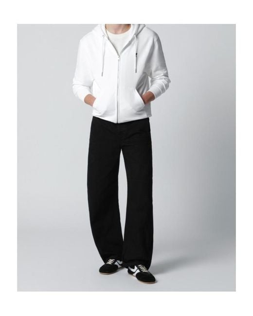 AMI White Ami Zipped Ami De Coeur Hoodie for men