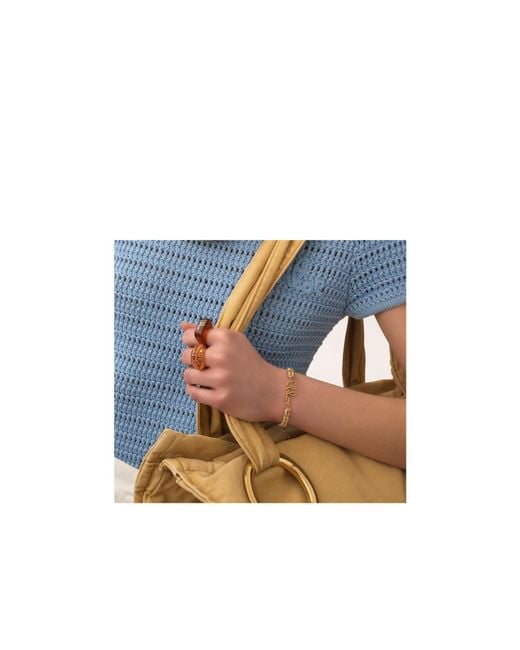 Chloé Metallic Plage Logo-Plaque Braided Bracelet