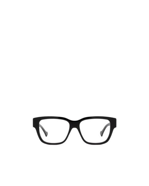 Gucci White Eyewear Rectangle Frame Glasses for men