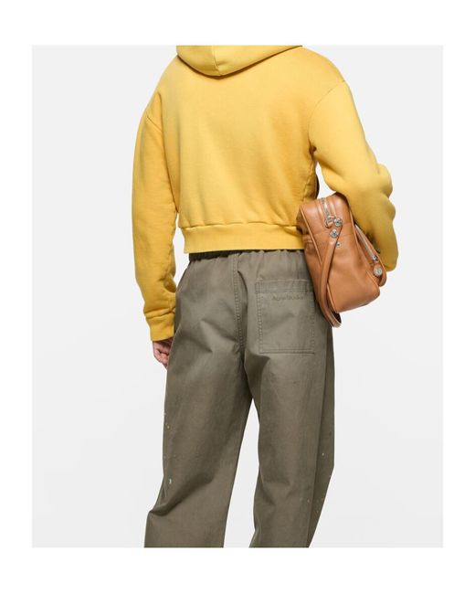 Acne Yellow Sprayed Zip Hoodie for men