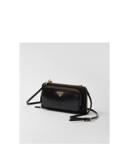 Prada White Re-Nylon And Brushed Leather Wallet