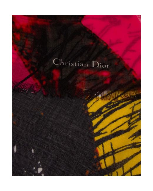 Dior Red Logo Scarf