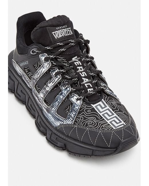 Versace Black Trigreca Lace-Up Sneakers for men