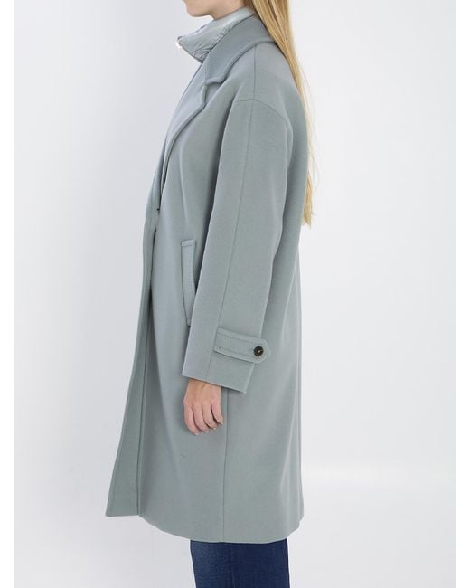 Herno Blue Single Breasted Padded Coat