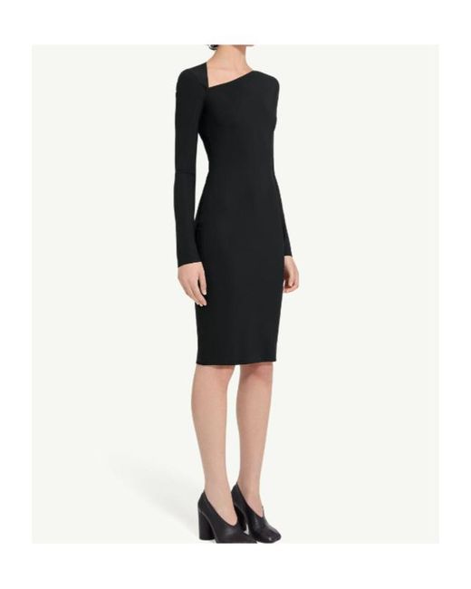 MM6 by Maison Margiela Black Jersey Midi Dress