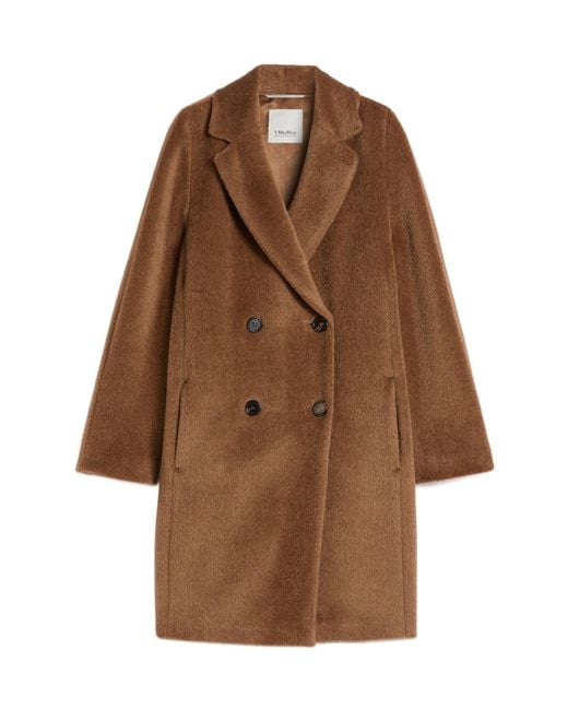 Max Mara Brown 'S Roseto Double Breasted Coat
