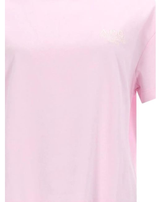 A.P.C. Pink Boxy Logo T-Shirt