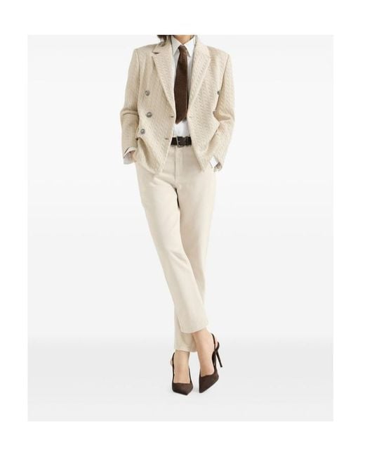 Brunello Cucinelli Natural Belt-Loop Jeans