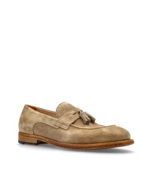 Eleventy Brown Tassel Suede Loafers for men