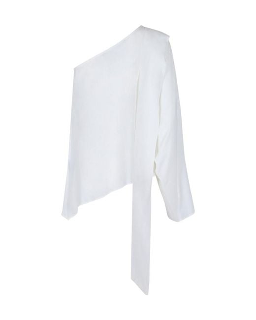 FEDERICA TOSI White Draped Asymmetric Blouse