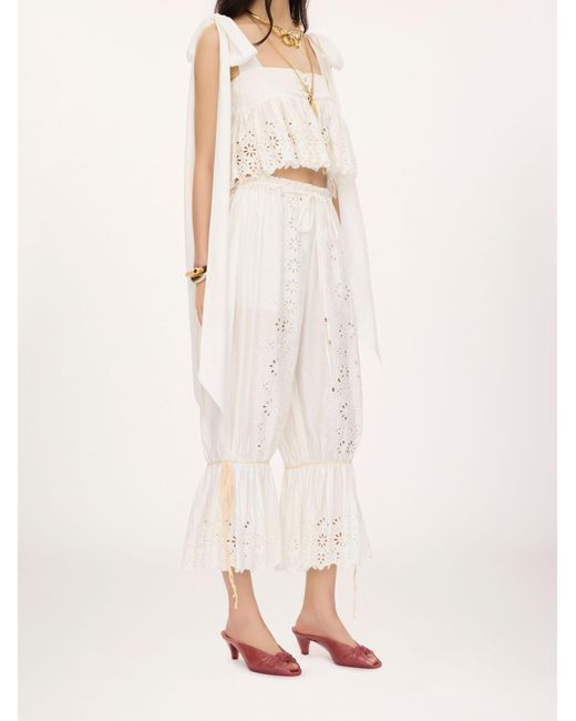 Chloé White Fluid Drawstring Pants