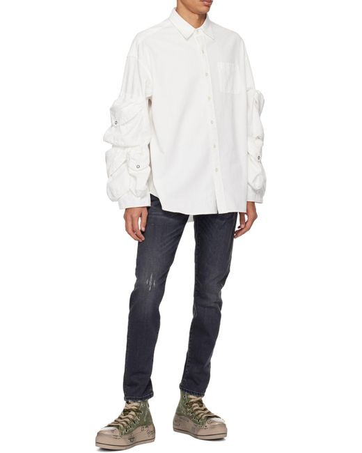R13 White Cargo Pockets Button-Up Shirt