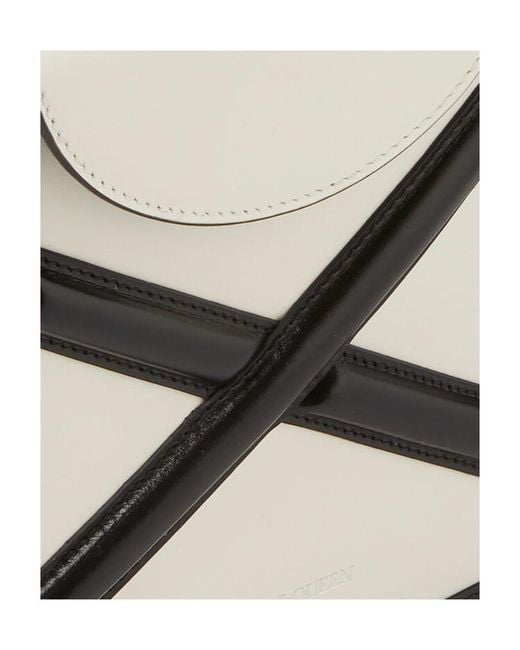 McQueen White Micro The Curve Crossbody Bag
