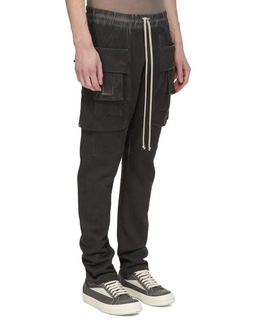 Rick Owens Black Drawstring Casual Pants for men
